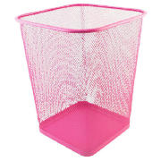 Unbranded Metal, mesh waste paper bin. Pink