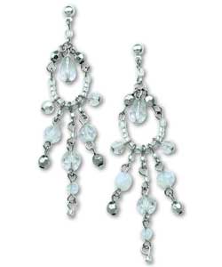 Metallic and Sparkle Ladies Round Drop Earrings