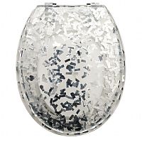 Polyresin two-piece toilet seat complete with fittings. Silver, Gold