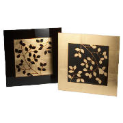 Unbranded Metallic Leaves Glass Art 2 Pack