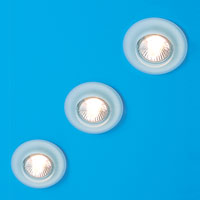 Meteor Fixed Glass Edge Downlight 50W 3 Pack Satin Glass