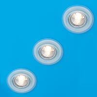 Meteor Glass Edge Downlights 50W 3 Pack Satin Glass