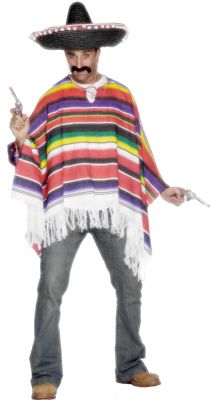 This Excellent Mexican Style Poncho Is A Must For The Authentic Amigo Look. Please Note Does Not