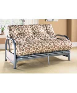 Tubular steel frame. Suitable for general domestic use. Packed flat for home assembly. Size futon