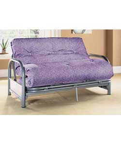 Tubular steel frame. Suitable for general domestic use. Packed flat for home assembly. Size futon