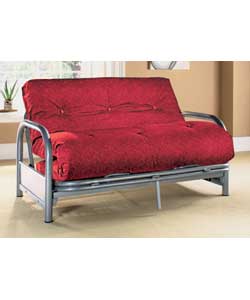 Tubular steel frame. Suitable for general domestic use. Packed flat for home assembly. Size futon