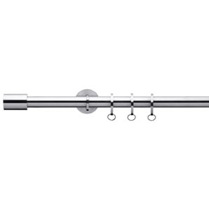 Jonelle curtain pole in shiny stainless steel with