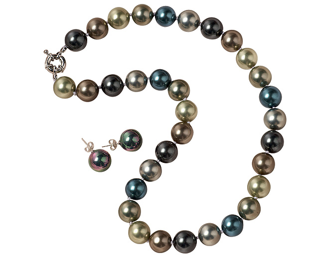 Unbranded Michiko Shell Pearl Necklace and Free Ear Studs Multi