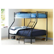 Unbranded Mika Triple Bunk Bed, Black with Comfykids Blue