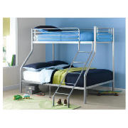 Unbranded Mika Triple Bunk Bed, Silver with Comfykids Blue