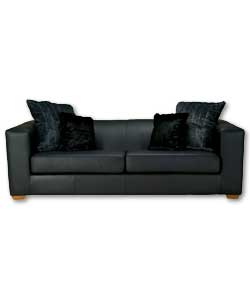 Millie Leather Large Sofa Black