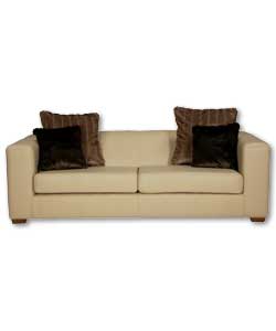 Millie Leather Large Sofa Stone