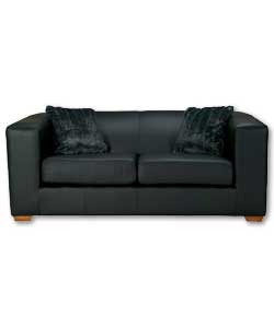 Millie Leather Regular Sofa Black