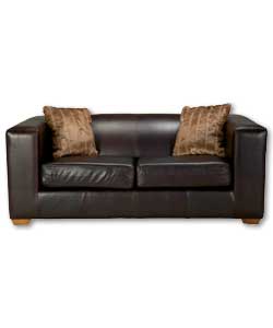 Millie Leather Regular Sofa Chocolate