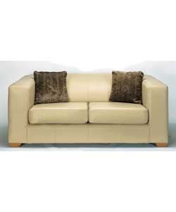 Millie Leather Regular Sofa Stone