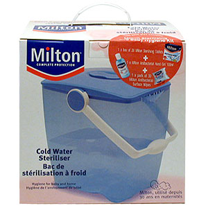 Milton has been sterilising babies feeding utensil