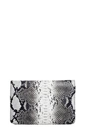 Unbranded Mimi Wide Frame Snake Print Clutch