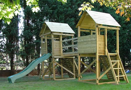 Manufactured in England, the Mini-Fort Extreme MKII + High Tower MKII is a great climbing frame