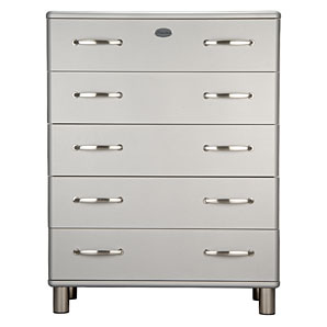 Mini Malibu 5 Drawer Chest- Silver