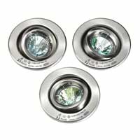 Mini Tilting Halogen Downlights Low Voltage 3 Pack Satin Chrome Finish