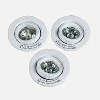 Mini Tilting Halogen Downlights Low Voltage 3 Pack White