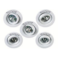 Mini Tilting Halogen Downlights Low Voltage 5 Pack White