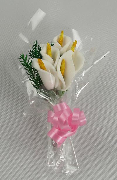 Miniature Handcrafted Lily & Fern Bouquet