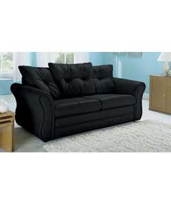Minozzo Large Leather Sofa - Black