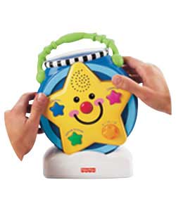 A new portable light show for baby. Soothe baby with classical music, lullabies and soft nature