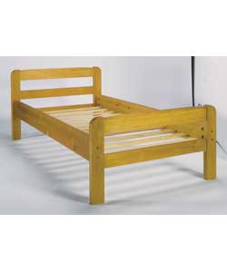 Honey lacquer solid wood single bed.Size (W)102.3 (L)198 (H)73cm.Clearence between floor and undersi