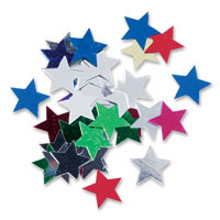 mixed metallic star confetti
