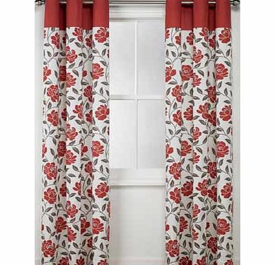 Unbranded Mobina Unlined Eyelet Curtains - 117x183cm - Red