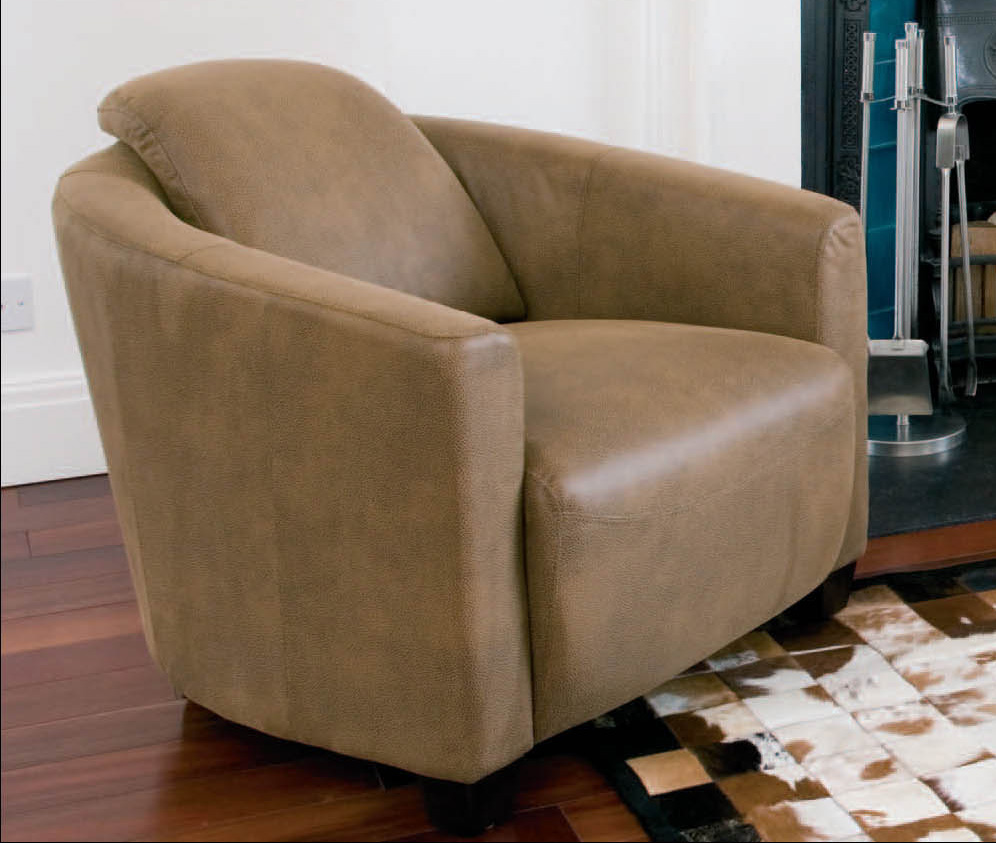 Unbranded Mocha Armchair in Mid-tan Leather