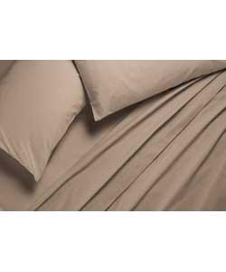 Unbranded Mocha Fitted Sheet Set Double Bed