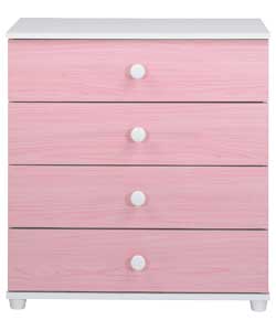 Unbranded Mode 4 Drawer Chest - Pink