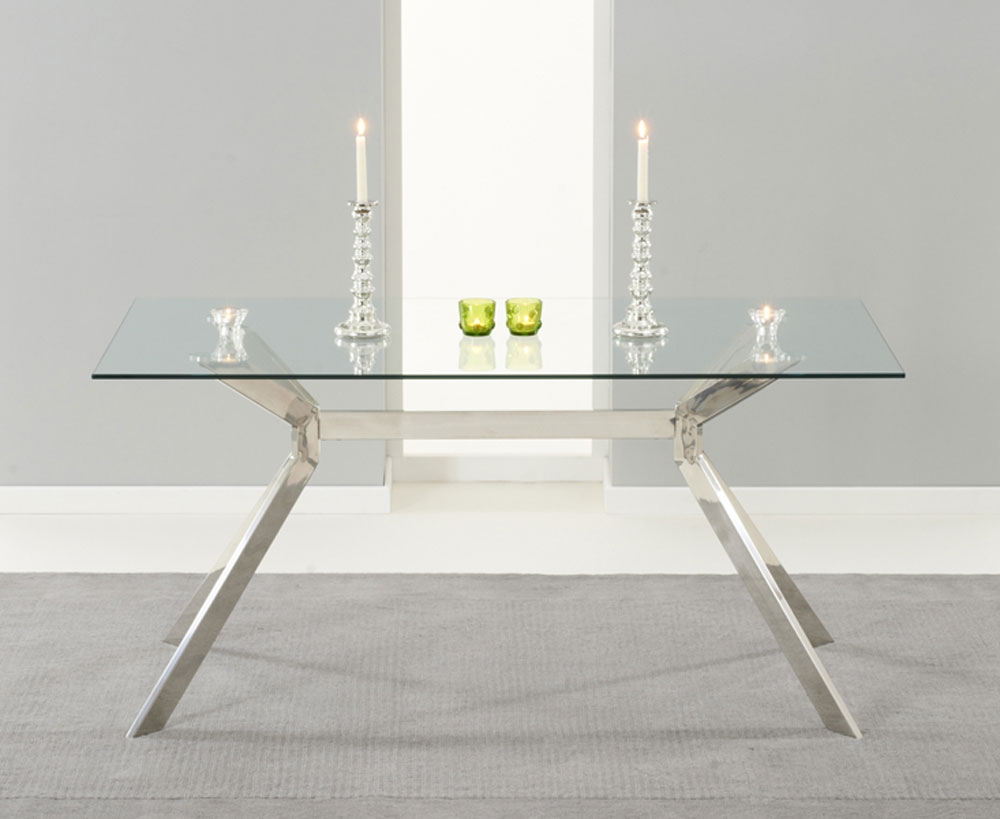 Unbranded Mode Steel and Glass Dining Table - 160cm