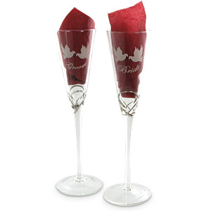 Unbranded Modern Bride and Groom Wedding Pair of Champagne