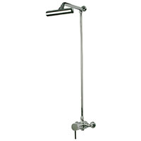 Minimalist shower valve pressure balanced to maintain constant water temperature. Brass body