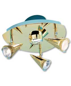 Modern Style Plug In 3 Light Plate - Brass Finish