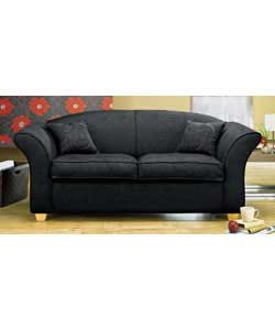 Modern sofabed design with fibre filled reversible seat cushions and a fixed back. Supplied with 2 f