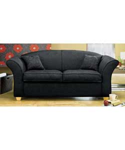 Modern sofabed design with fibre filled reversible seat cushions and a fixed back. Supplied with 2 f