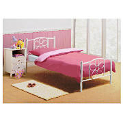 Unbranded Molly Single White Metal Bed with Silentnight