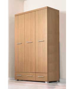Monaco Oak 3 Door 2 Drawer Robe
