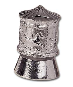 Silver Plated Musical Carousel Money Bank