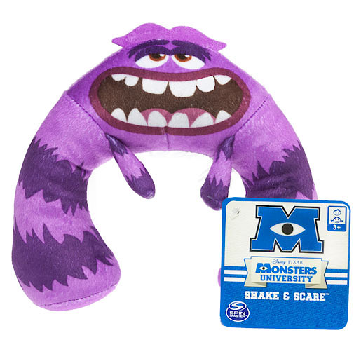 The Monsters University Shake and Scare Art will make you roar with laughter. Art is 13cm tall and comes to life with funny sound effects. Just give him a shake to hear him growl, speak, roar or giggle. This fang-tastic soft toy needs 3 x LR44 batter