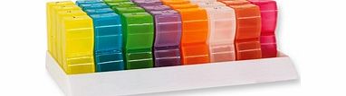 Prepare your daily medication for an entire month with this monthly medication organiser. It features coloured boxes numbered from 1 to 31, arranged neatly on a base. Each box is subdivided into 2 morning/evening compartments. Polypropylene monthly o