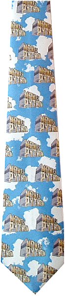 3D Monty Python signs floating between clouds on a light blue sky