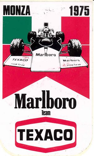 Monza 1975 Marlboro Texaco Event Sticker (8cm x 14cm)
