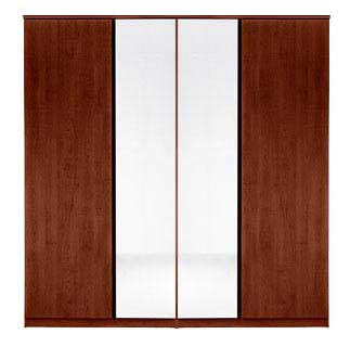 Unbranded Monza 4 Door Mirrored Wardrobe - Chocolate