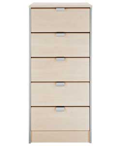 Monza 5 Narrow Drawer Chest - Maple